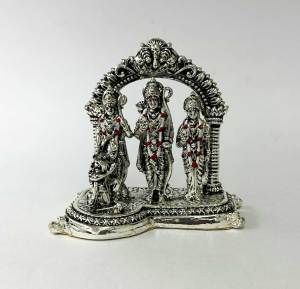 Silver Ram Darbar Mini with Mehrab | 3.5 Inch height