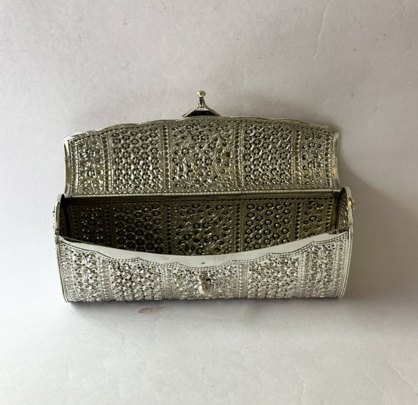 Metal Clutch Mosaic Bag Purse Wallet Handmade Stone Bags -
