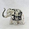 Artistic Silver Elephant in Black Enamel finish | 5.2″ Resin SIlver