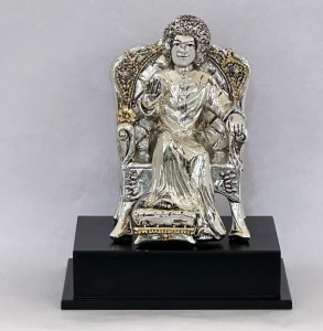 Gorgeous Silver Sathya Sai Baba Idol | 8.5" ht.
