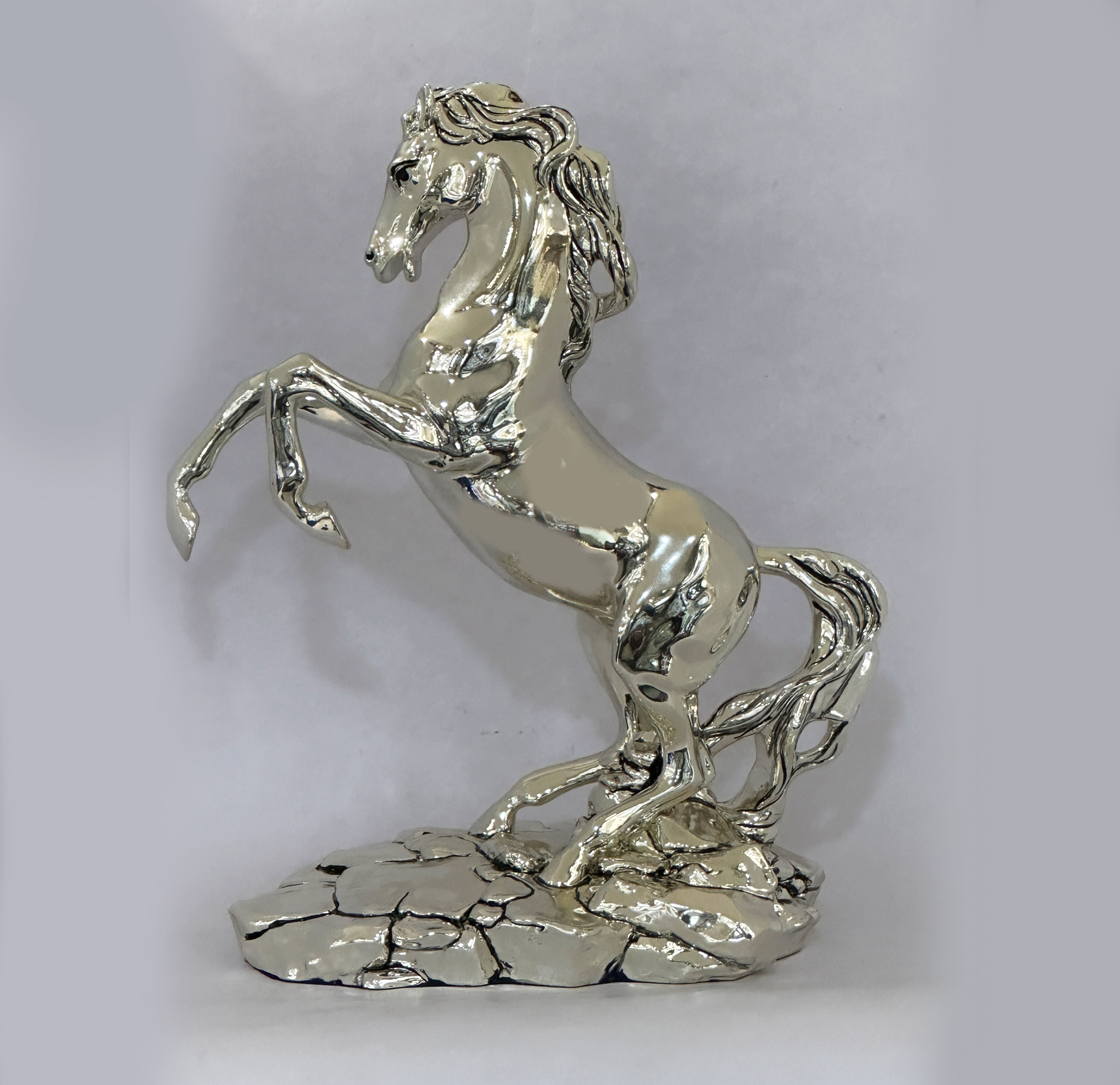 Gorgeous Silver Horse Standing on Hind Legs | 11.5 Inch