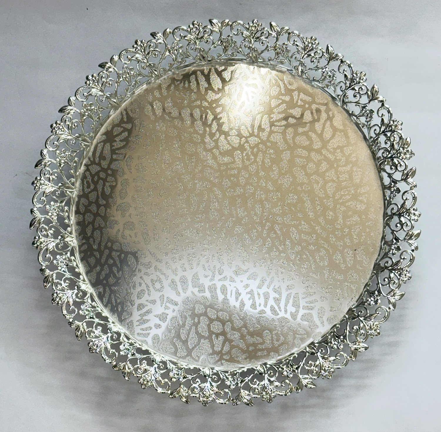 Artistic Silver Plated Round Centerpiece | 12 inch