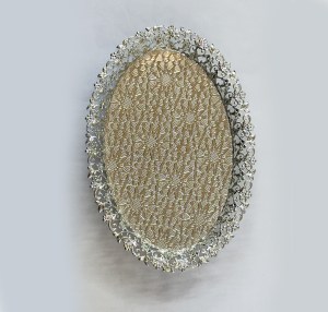 Silver Plated Oval Centerpiece Carved | 14 inch