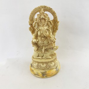 Artistic Carved Ganesha Statue in Ivory Look | 10.2 inch Ht.