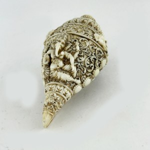 Artistic Ganesh Shankh in Ivory Finish | 5 Inch