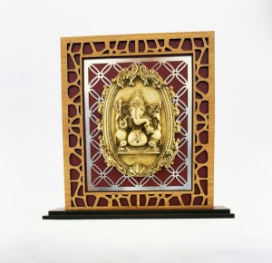 k Artistic Ivory Look Ganesha on a Fine Pierced Frame | 7.2"