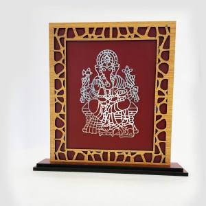 a Ashirwad Pierced Ganesha on an Artistic Wood Frame | 7.5" Ht.