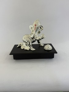 Buy Silver Contemporary Ganesha with Ladoo | 6" Size