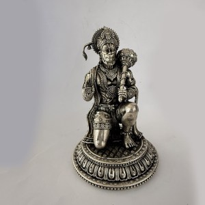 Superfine Hanuman Ji in 92.5% Pure Silver | 4.5"