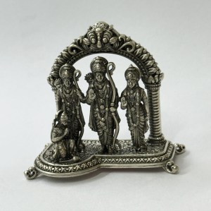 Pure Silver Mini Ram Darbar in Fine Details | 53 mm Ht