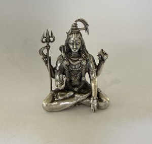 Pure Silver Sitting Shiva Statue Small | 60 mm Ht