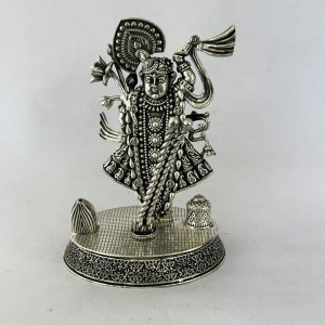 Artistic Shrinathji in 92.5% Pure Silver | 5.5 Inch Ht.